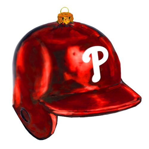 MLB Phillies 5-Inch Batting Helmet Glass Ornament